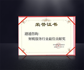 財稅服務(wù)行業(yè)最佳貢獻獎